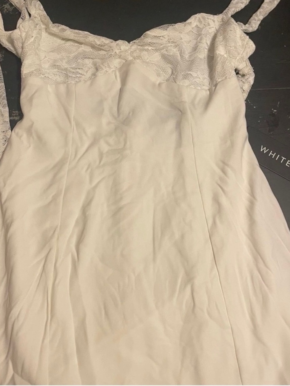 White Fox Boutique Cream Lace Bust Slip Dress